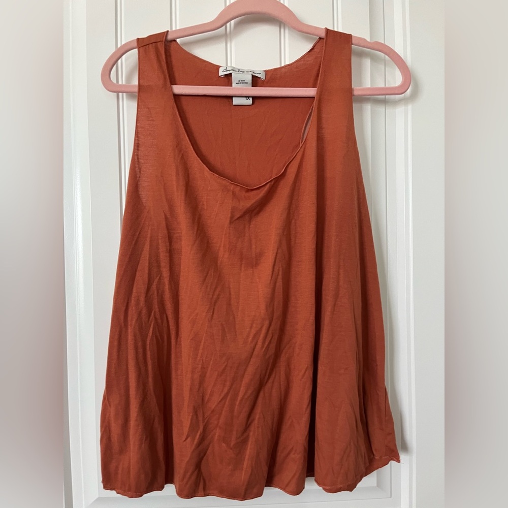 American Rag Racerback Tank Top. Raw Edge. Plus Size 1X